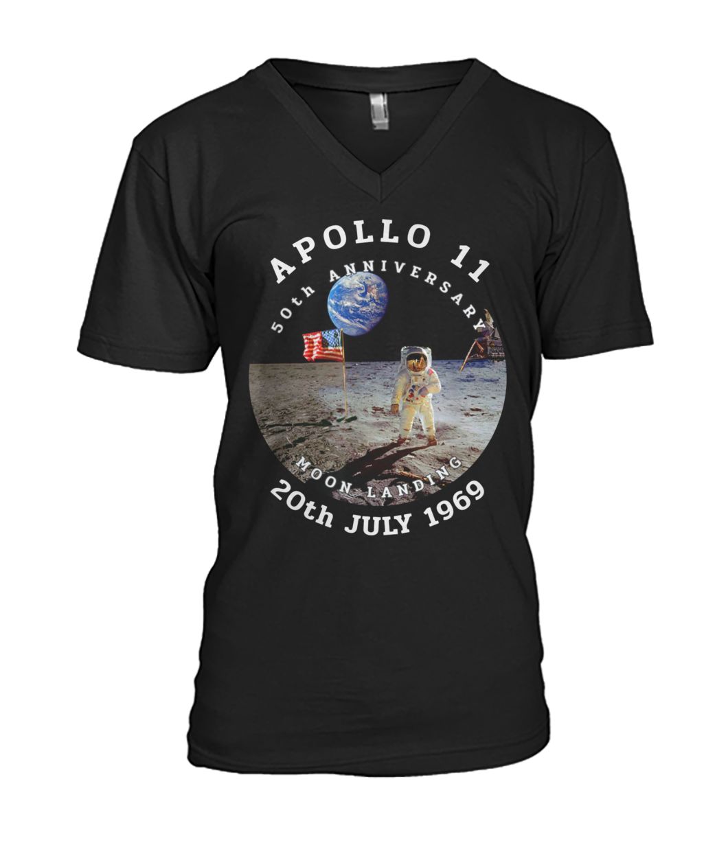 Apollo 11 50th anniversary moon landing 20th july 1969 mens v-neck