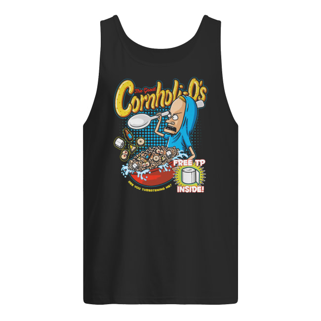 Beavis and butt-head the great cornholio are you threatening me men's tank top