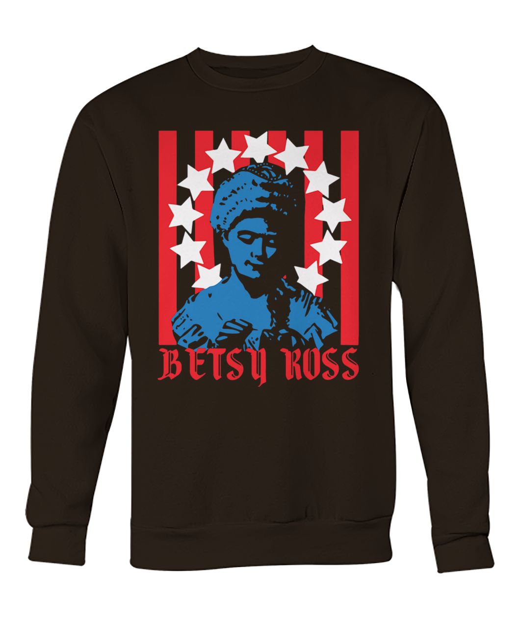 Betsy ross making the first american flag crew neck sweatshirt