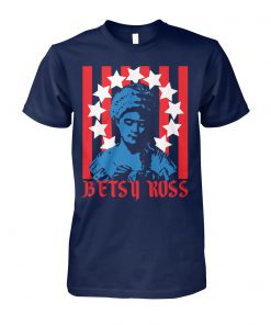 Betsy ross making the first american flag unisex cotton tee