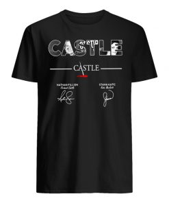 Castle nathan fillion stana katic signatures men's shirt