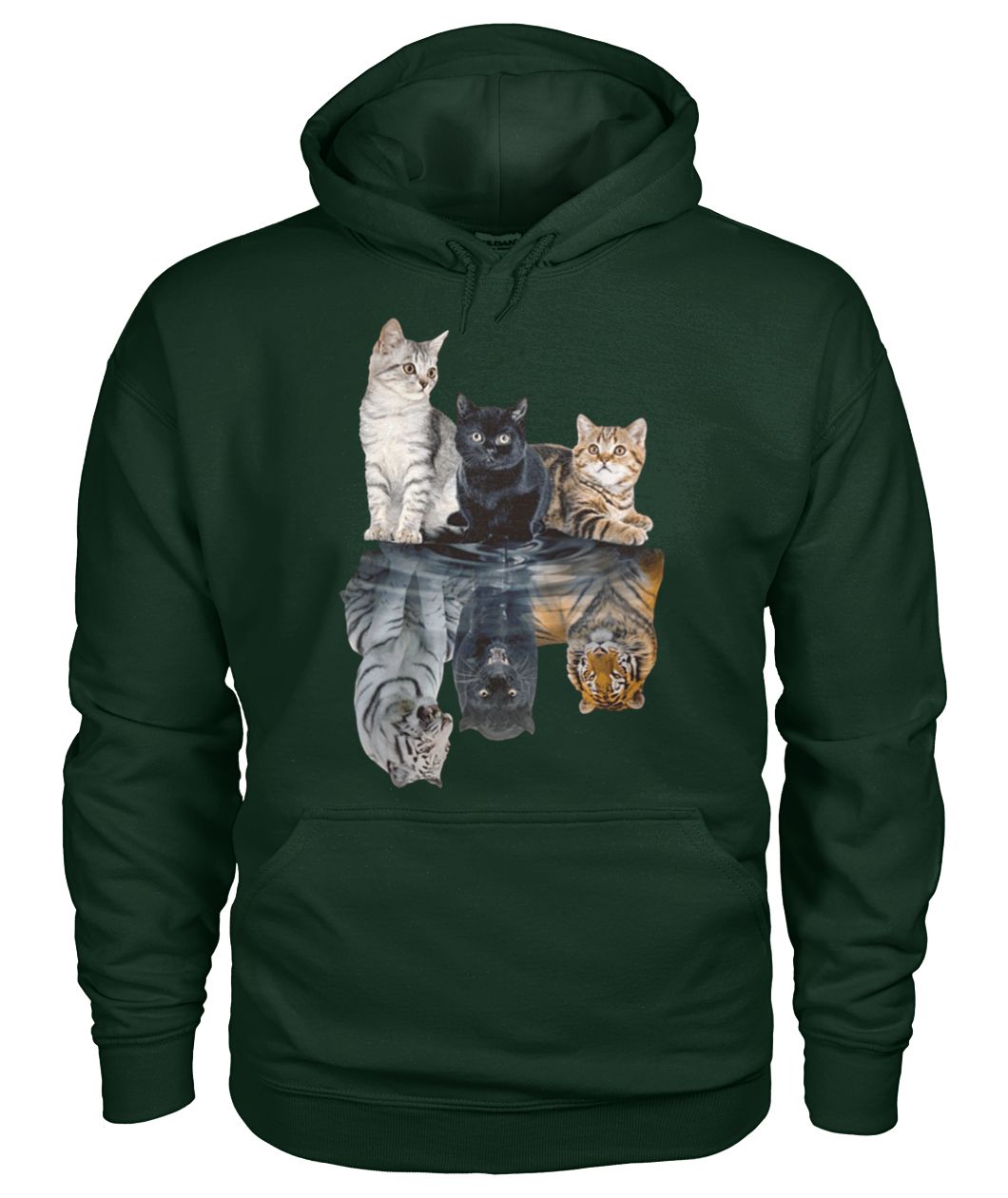 Cats reflection tigers gildan hoodie