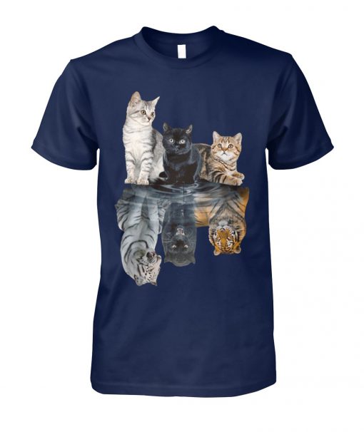 Cats reflection tigers unisex cotton tee