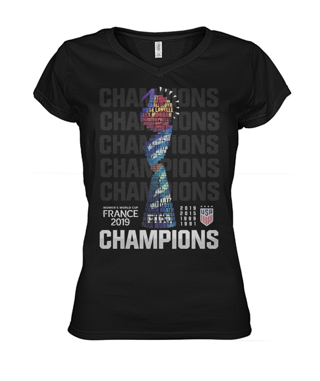 Champions USA women's world cup france 2019 women's v-neck