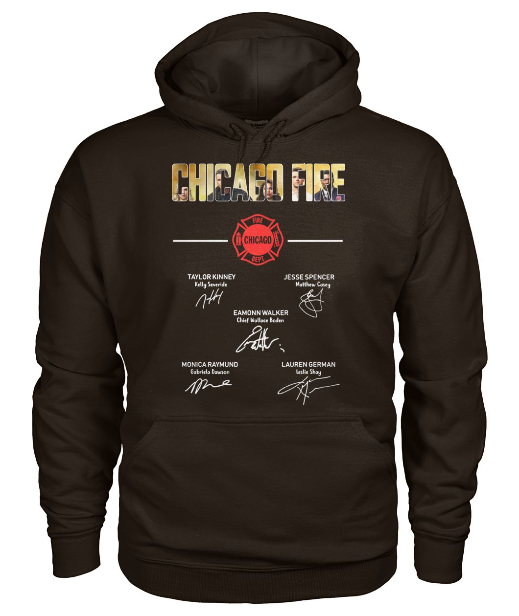Chicago fire signatures gildan hoodie