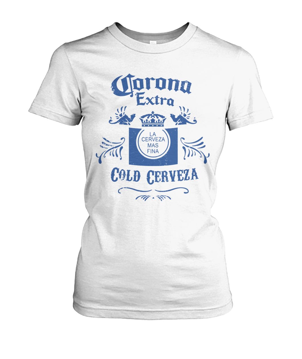 Corona extra cold cerveza women's crew tee