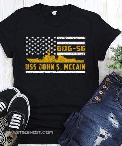 DDG-56 USS John S McCain 4th of july american flag shirt