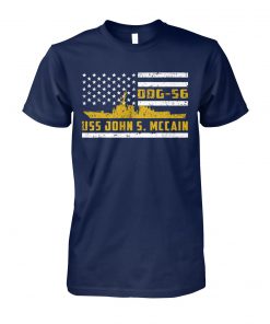 DDG-56 USS John S McCain 4th of july american flag unisex cotton tee