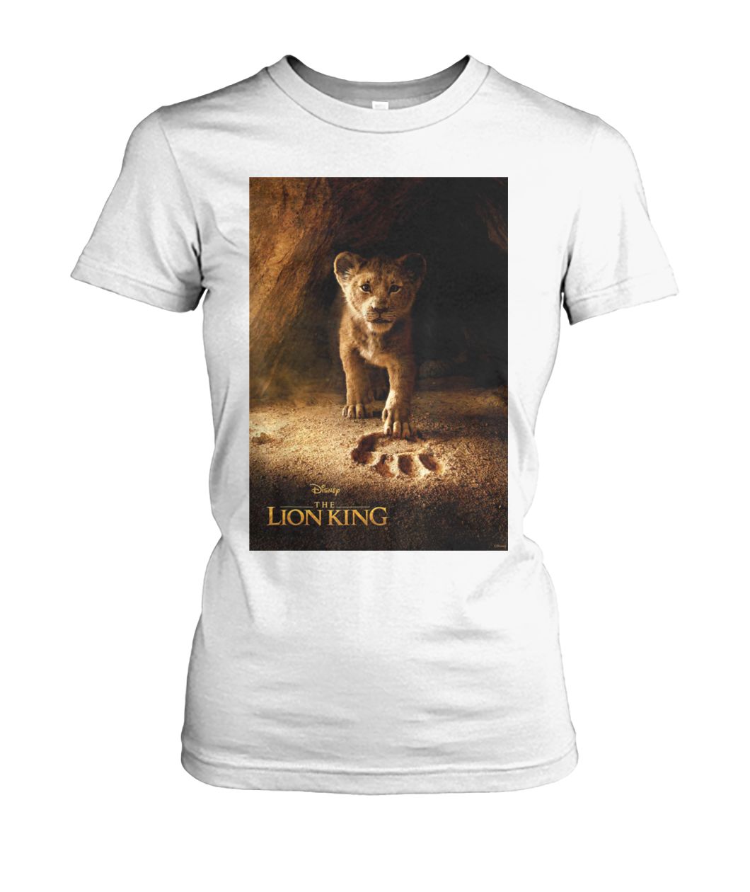 Disney the lion king live action simba paw fill movie poster women's crew tee