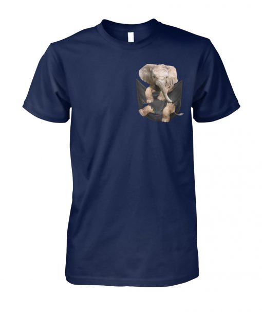 Elephant in pocket unisex cotton tee