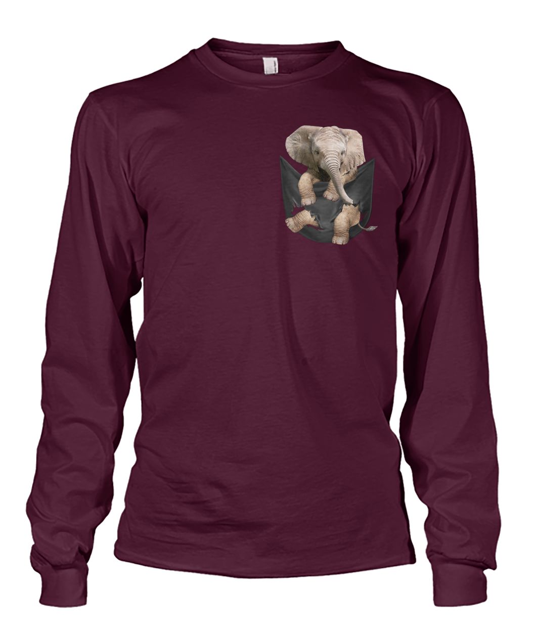 Elephant in pocket unisex long sleeve
