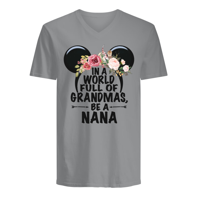 Floral in a world full of granmas be a nana mickey mouse men's v-neck