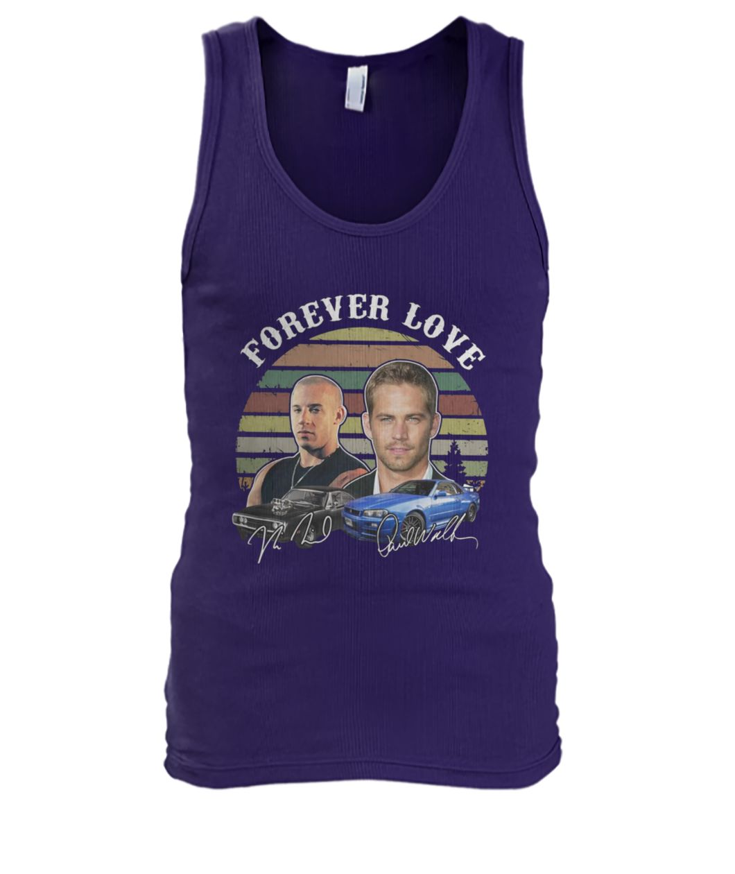 Forever love fast and furious vintage signatures men's tank top