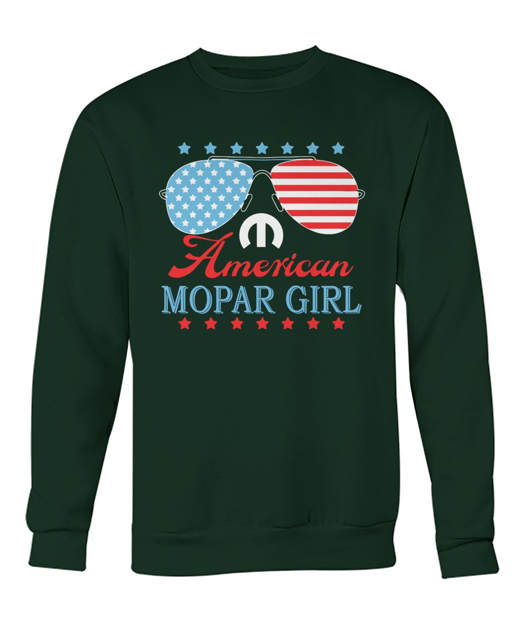 Fourth of july american mopar girl crew neck sweatshirt