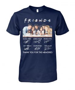 Friends characters signature thank you for the memories signatures unisex cotton tee