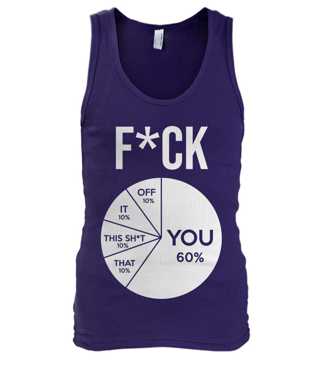 Fuck pie chart you 60% off 10% it 10% this shit 10% that 10% men's tank top