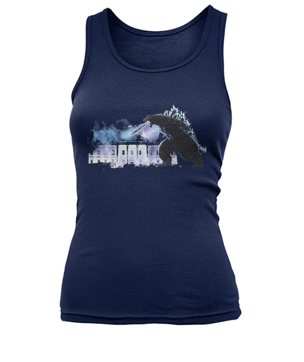 Godzilla atomic breath the white house king of the monsters women's tank top