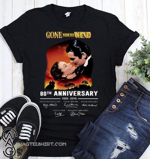 Gone with the wind 80th anniversary 1939 2019 signatures shirt