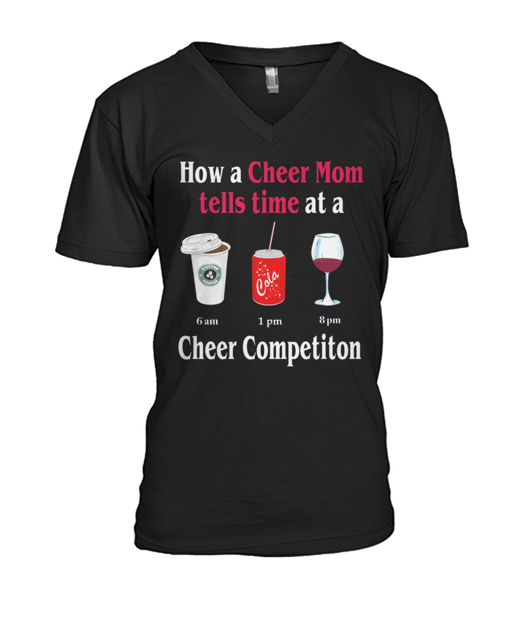 How a cheer mom tells time at a cheer competition mens v-neck