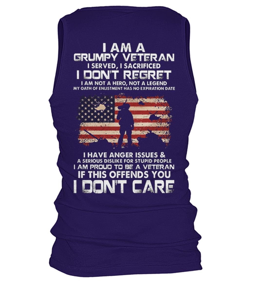 I am a grumpy veteran I served I sacrificed I don't regret men's tank top