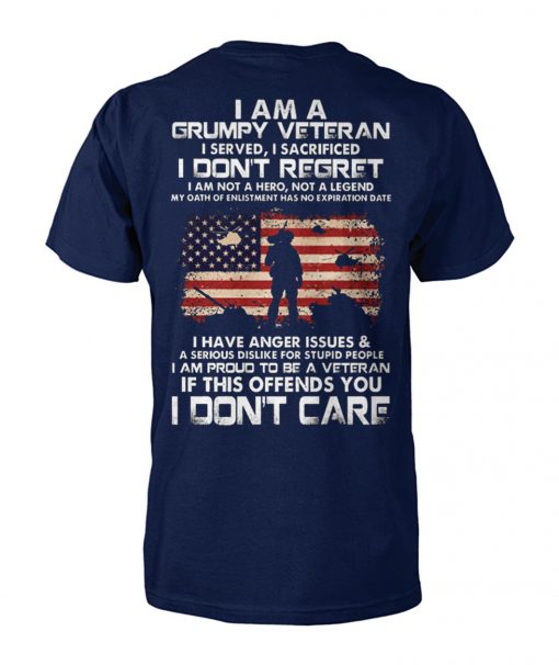 I am a grumpy veteran I served I sacrificed I don't regret unisex cotton tee