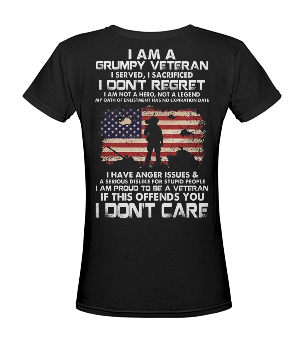 I am a grumpy veteran I served I sacrificed I don't regret women's v-neck