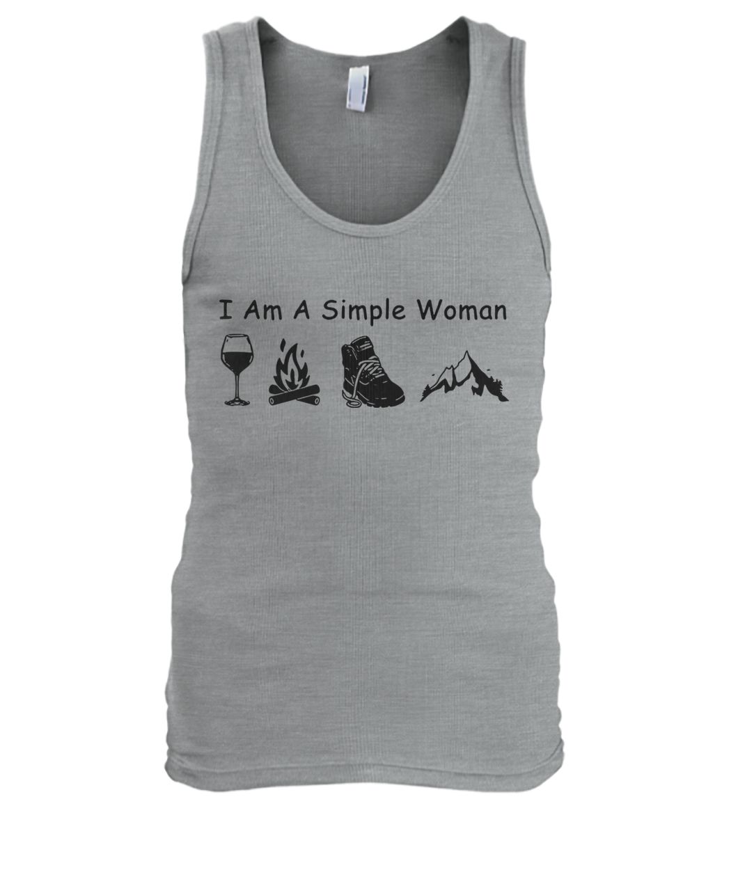 I am a simple woman I love wine camping boot and hiking men's tank top