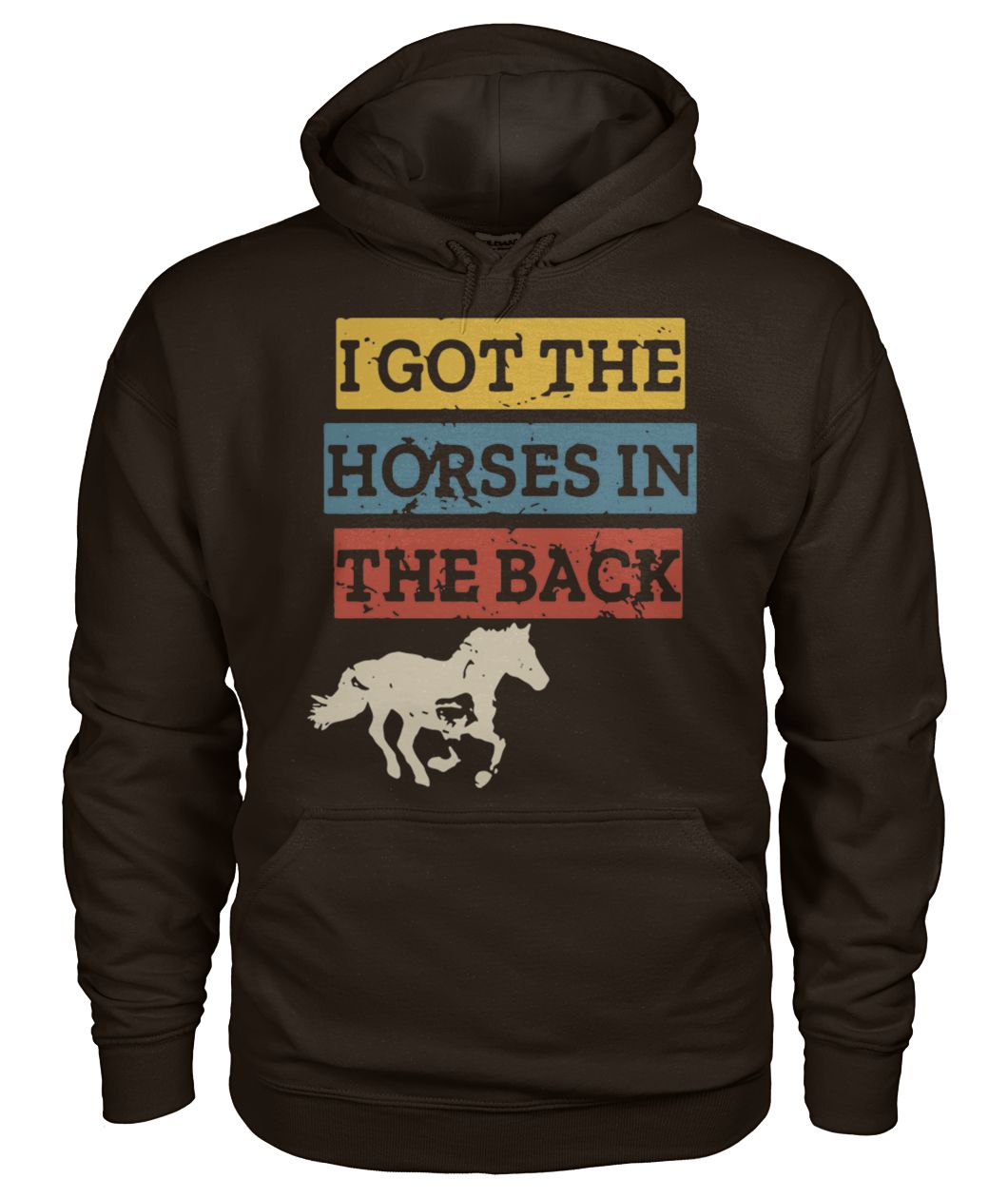 I got the horses in the back gildan hoodie