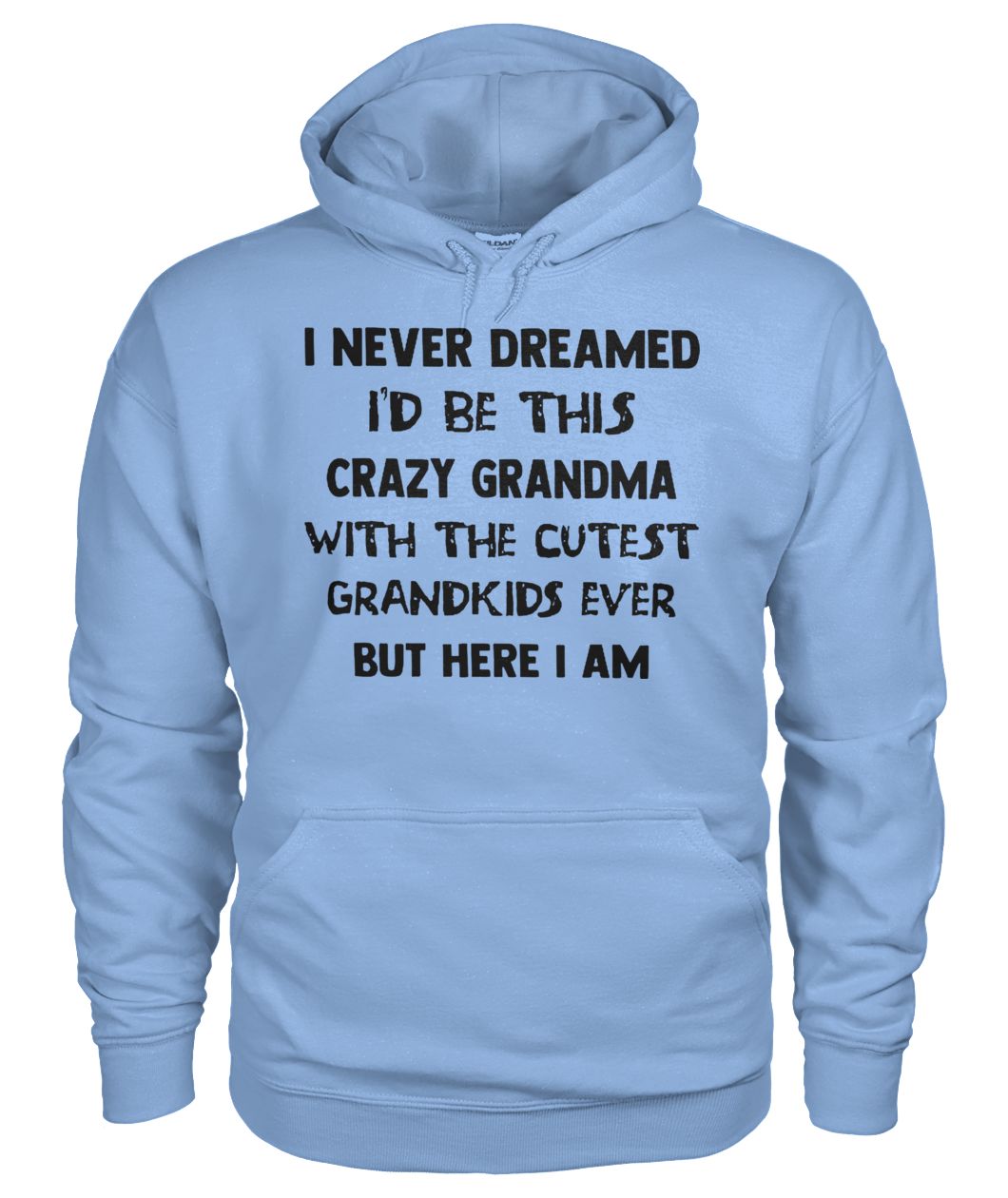 I never dreamed I'd be this crazy grandma with the cutest grandkids ever but here I am gildan hoodie