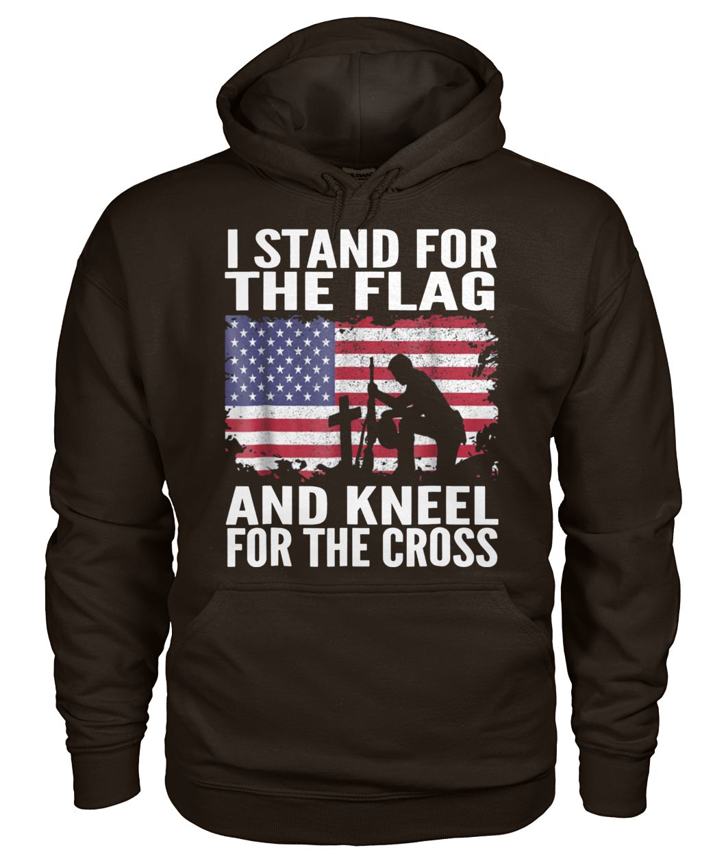 I stand for the flag I kneel for the cross patriotic military gildan hoodie