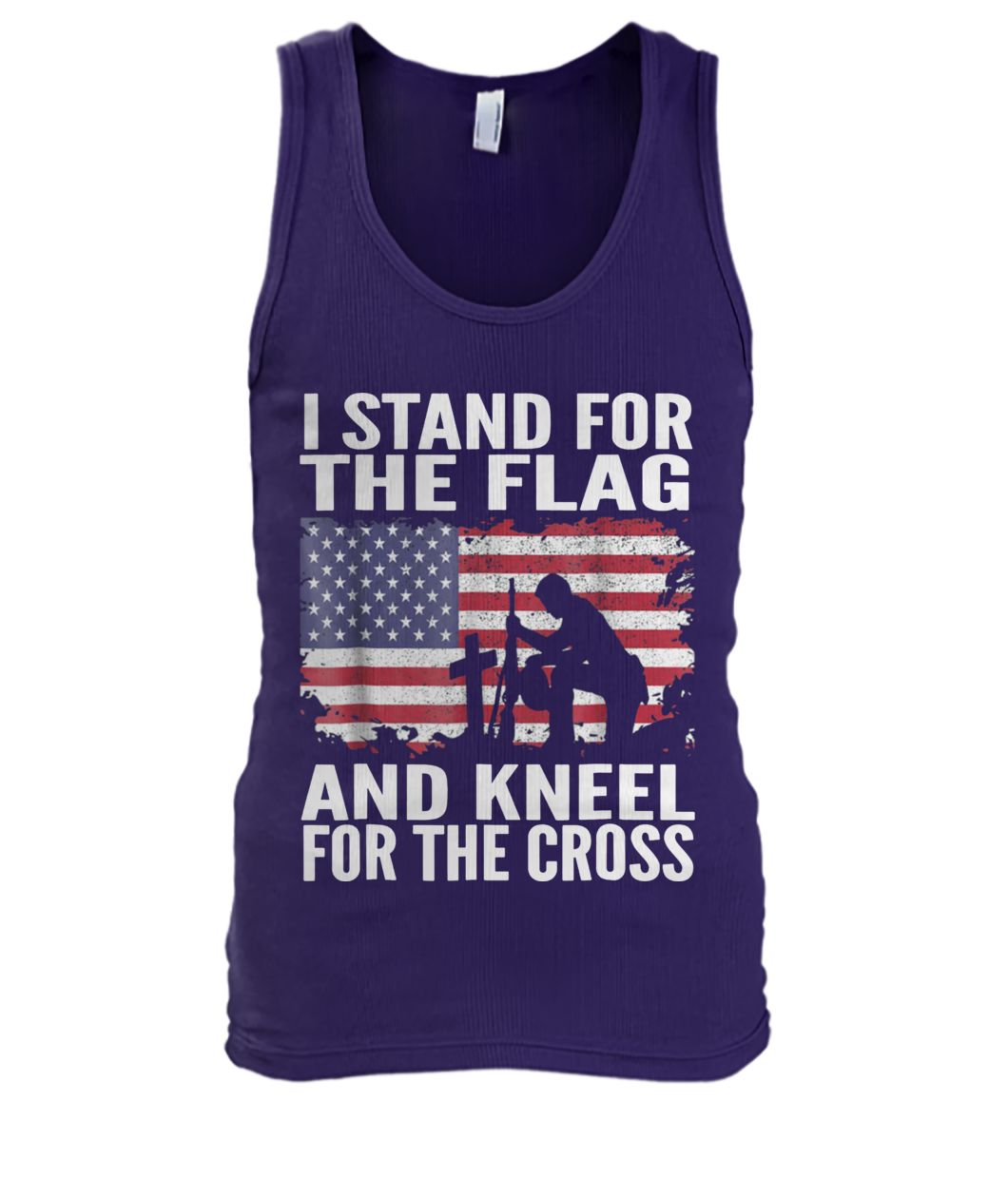 I stand for the flag I kneel for the cross patriotic military men's tank top