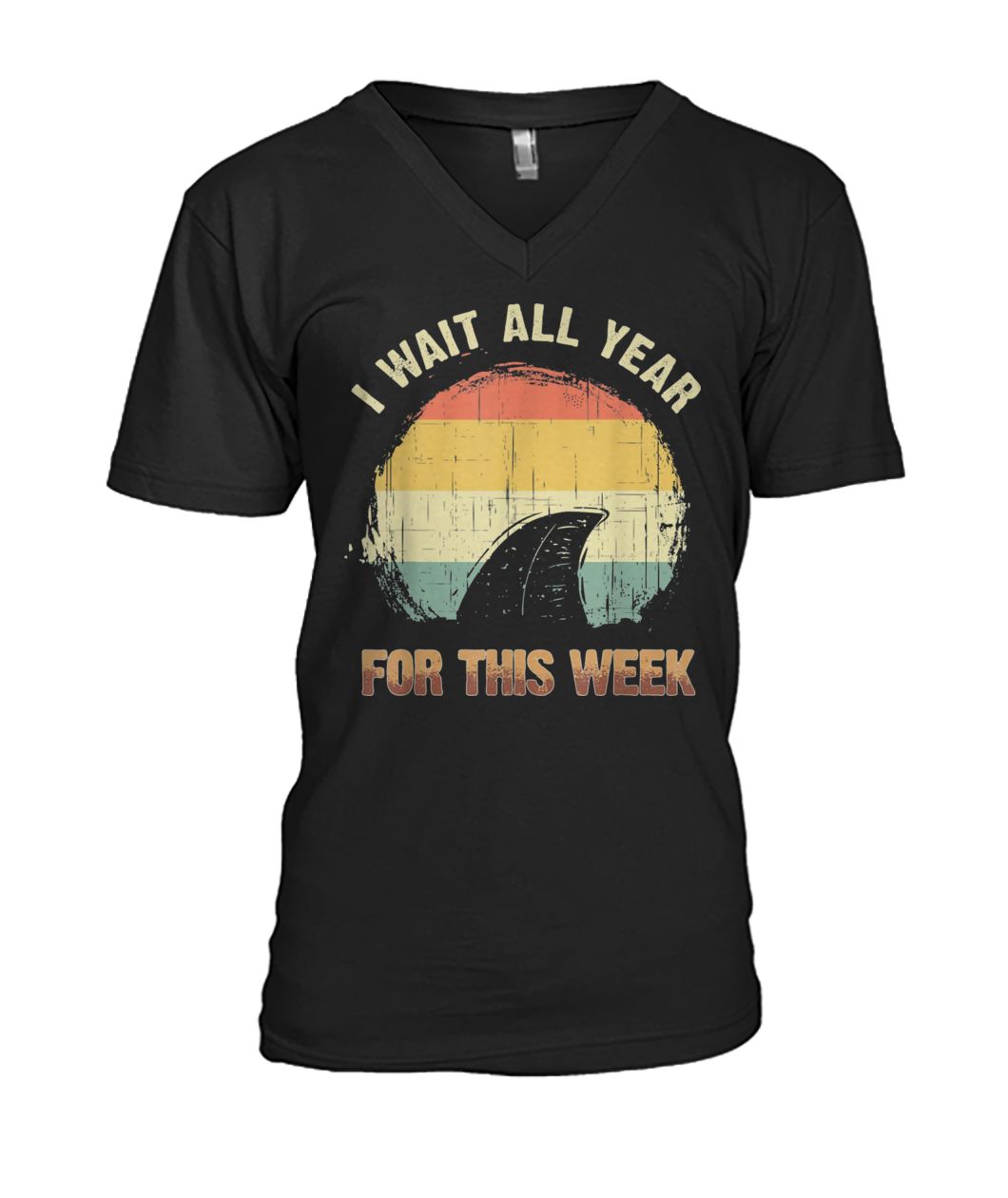 I wait all year for this week shark mens v-neck