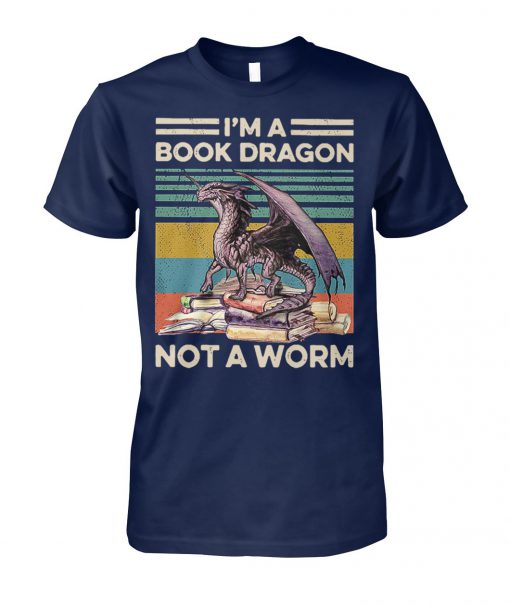 I'm a book dragon not a worm vintage unisex cotton tee