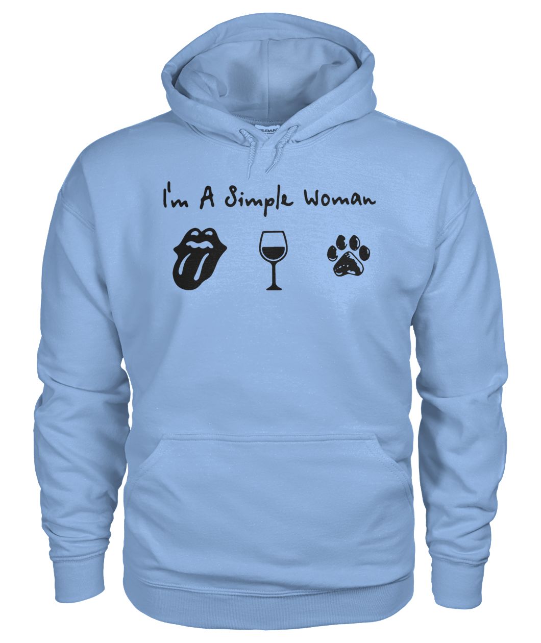 I'm a simple woman I love Cardi B wine and dog gildan hoodie