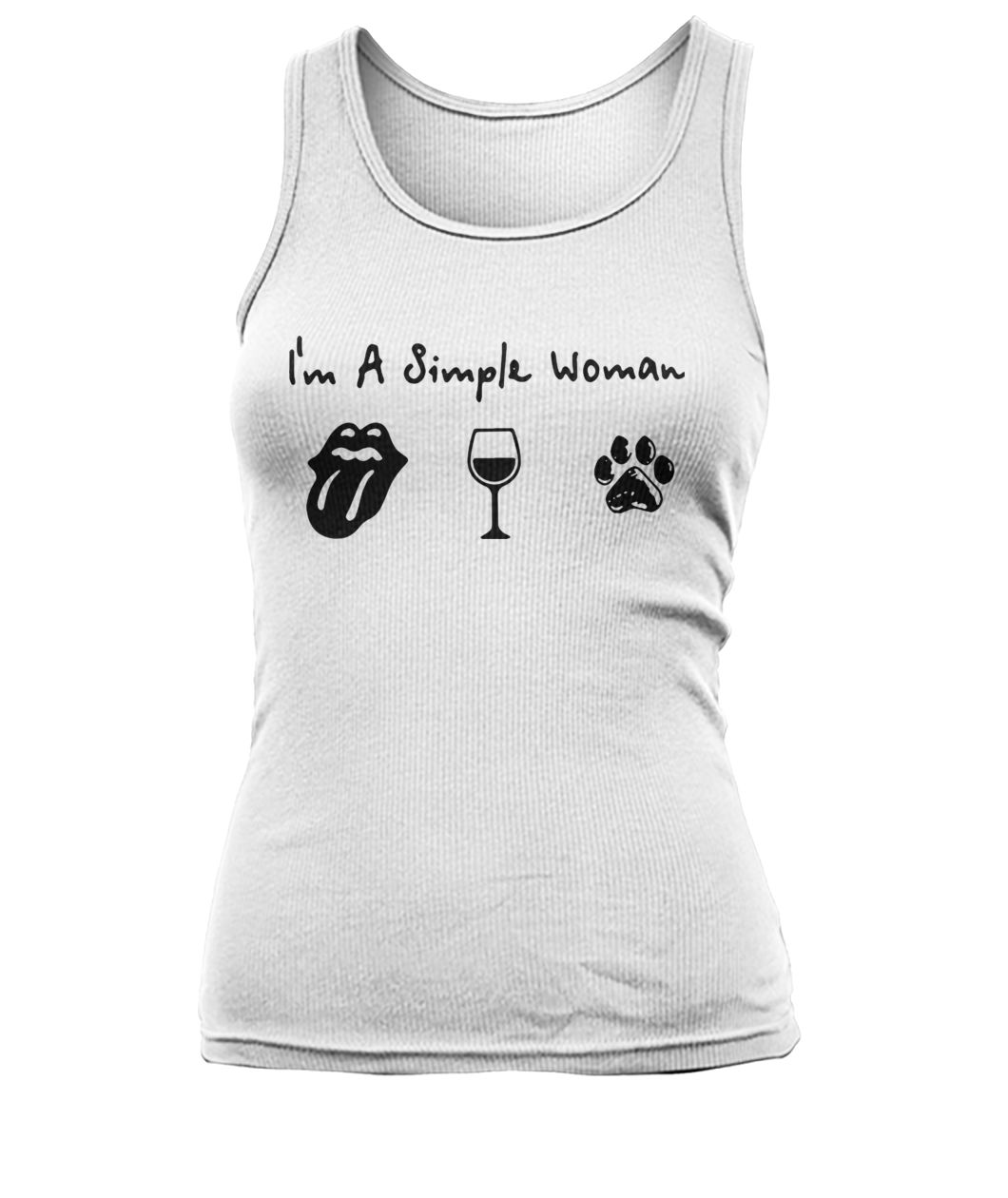 I'm a simple woman I love Cardi B wine and dog women's tank top