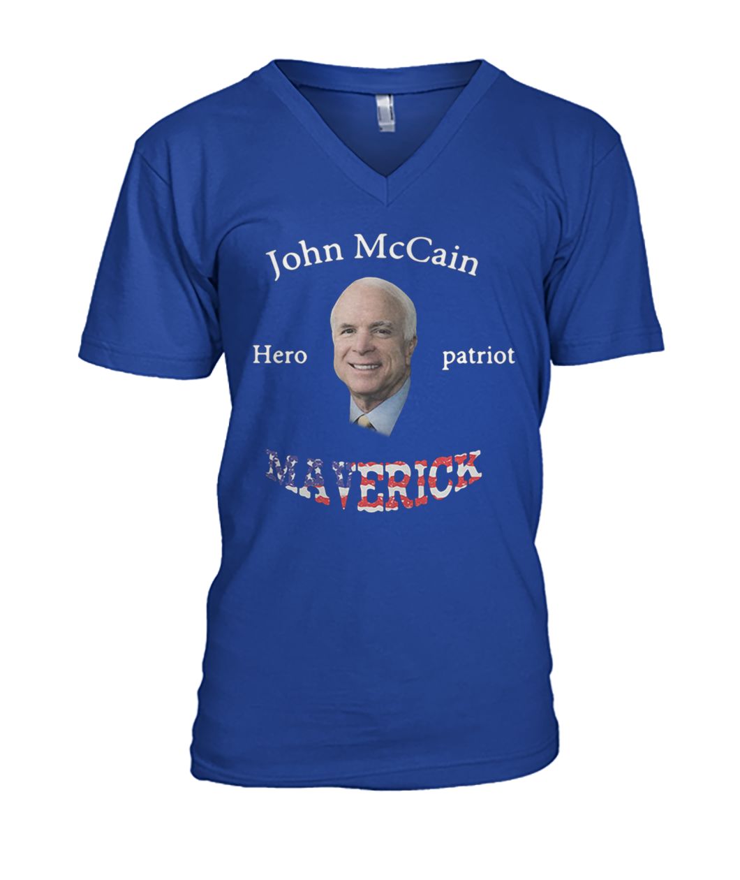John McCain hero patriot maverick american flag mens v-neck