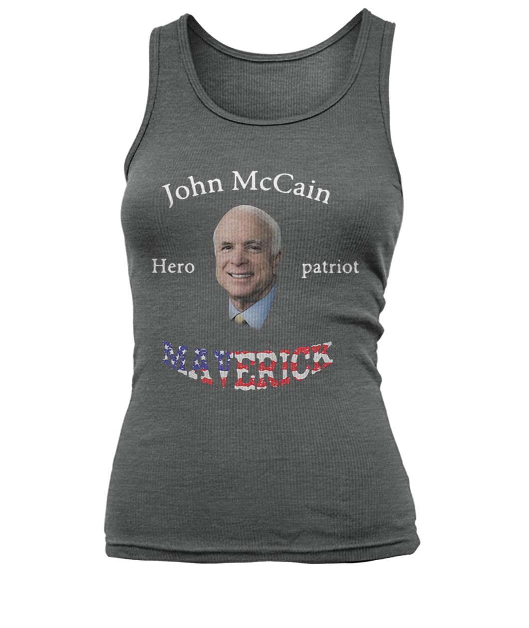 John McCain hero patriot maverick american flag women's tank top