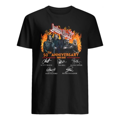 Judas priest 50th anniversary 1969-2019 signatures men's shirt