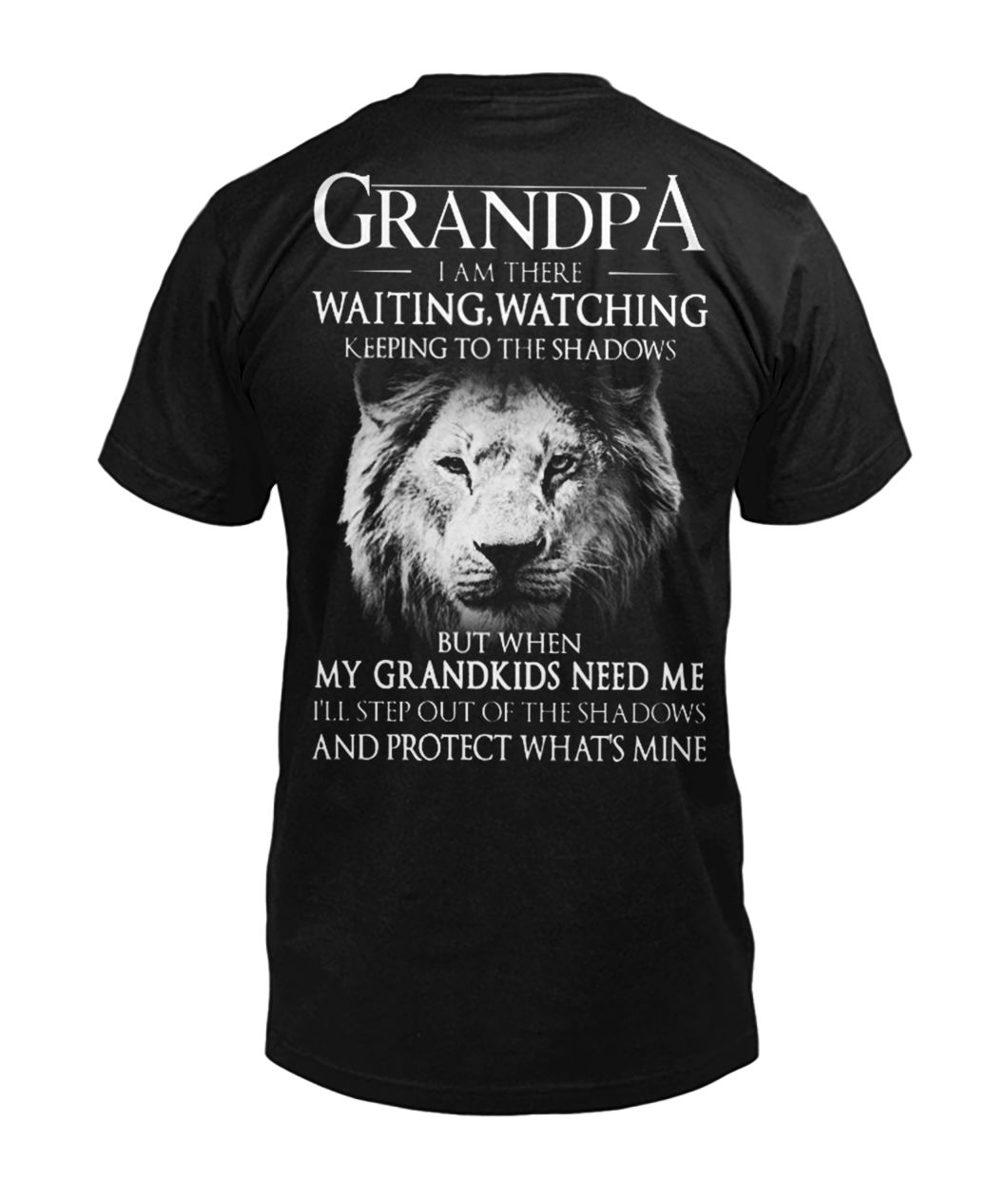 Lion grandpa I am there waiting watching keeping to the shadows mens v-neck