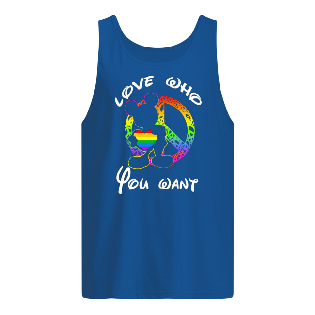 Love who you want mickey mouse LGBT men's tank top
