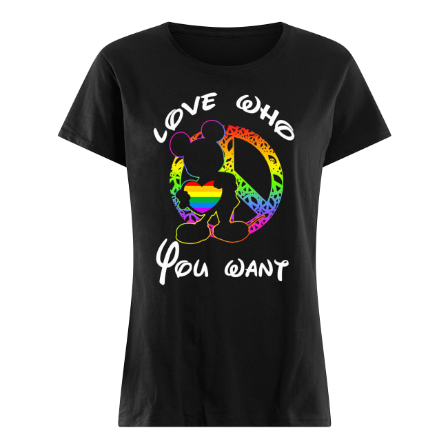 Love who you want mickey mouse LGBT women's shirt