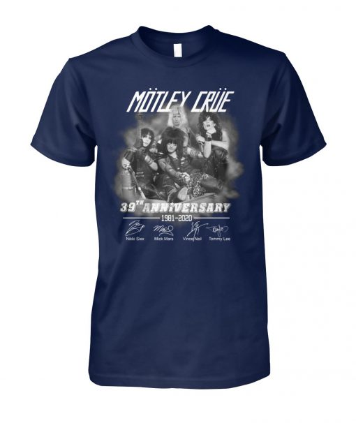 Motley crue 39th anniversary 1981-2020 signatures unisex cotton tee