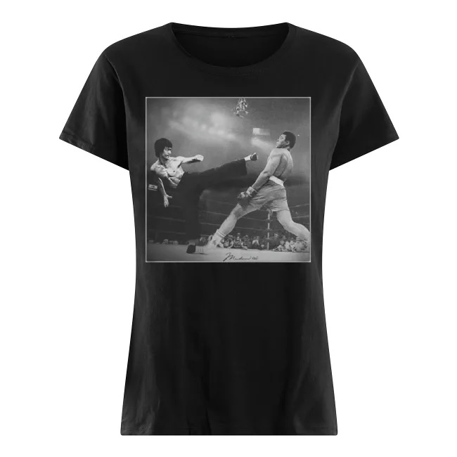 Muhammad ali and bruce lee poster women's shirt