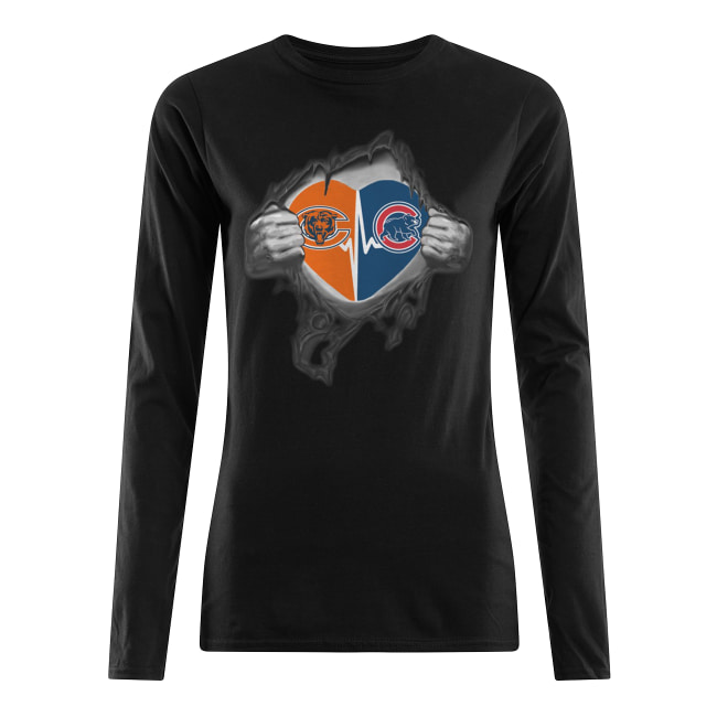 NFL chicago bears and chicago cubs inside me long sleeved