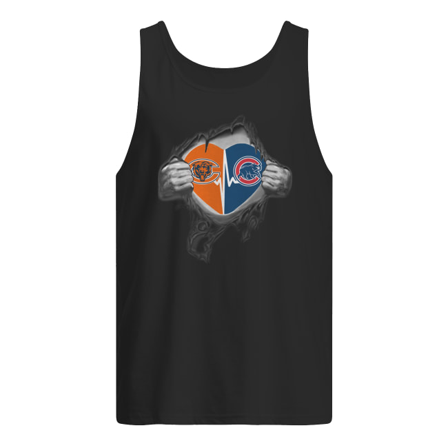 NFL chicago bears and chicago cubs inside me men's tank top