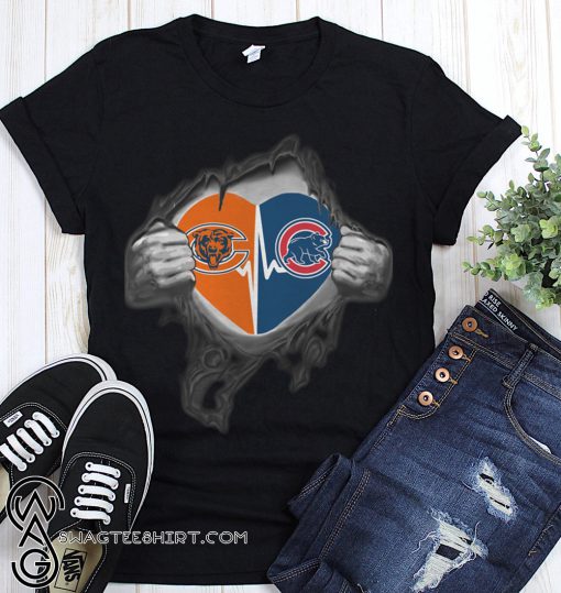 NFL chicago bears and chicago cubs inside me shirt