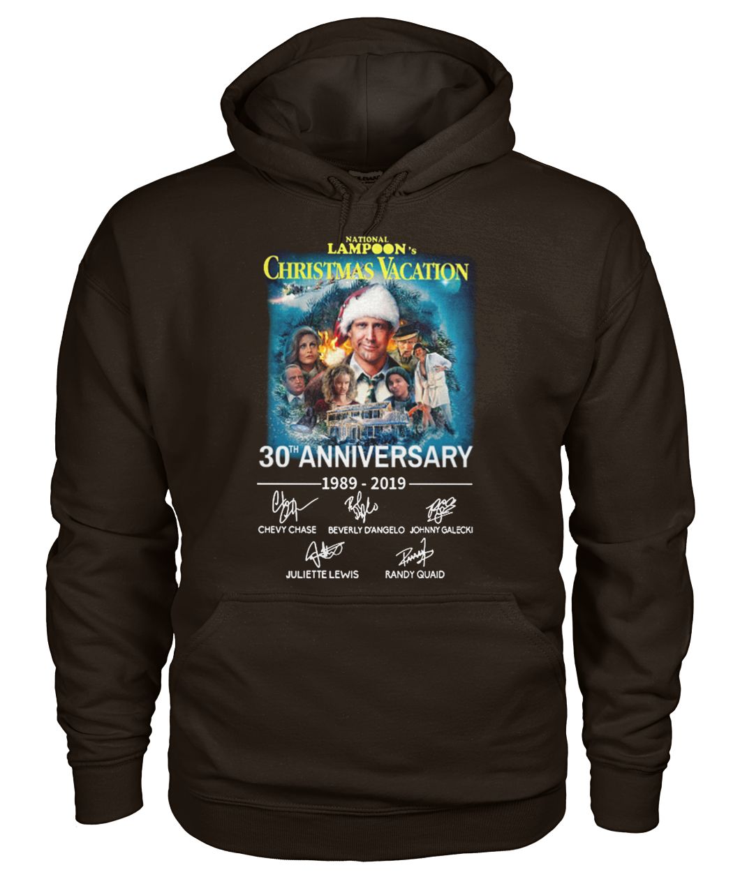 National lampoon's christmas vacation 30th anniversary 1989-2019 signatures gildan hoodie