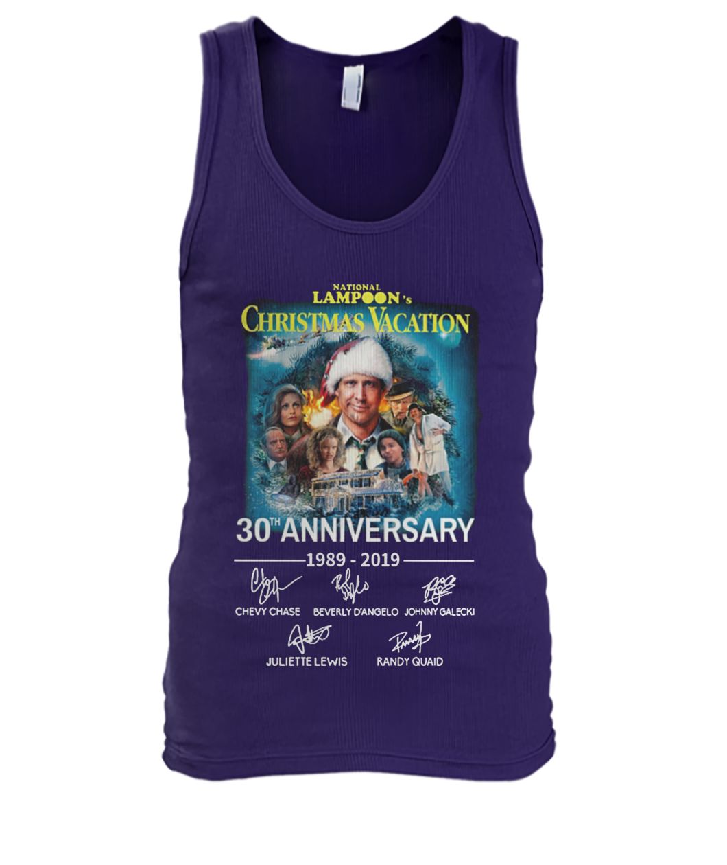 National lampoon's christmas vacation 30th anniversary 1989-2019 signatures men's tank top