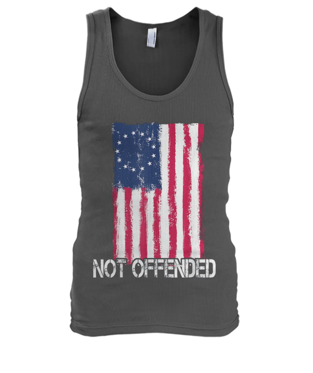 Not offended betsy ross american flag with 13 stars for protesters men's tank top