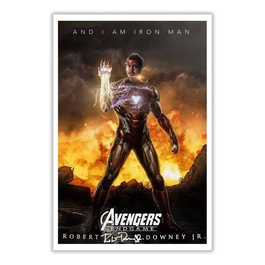 Oiginal and I am iron man avengers endgame robert downey jr signature poster
